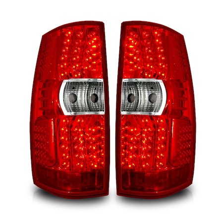 Winjet Led Tail Lights - Chrome / Red CTWJ-0066-CR